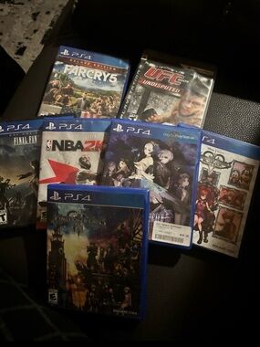 Sony PS4 Game Lot with Blue Cases - Mixed Titles